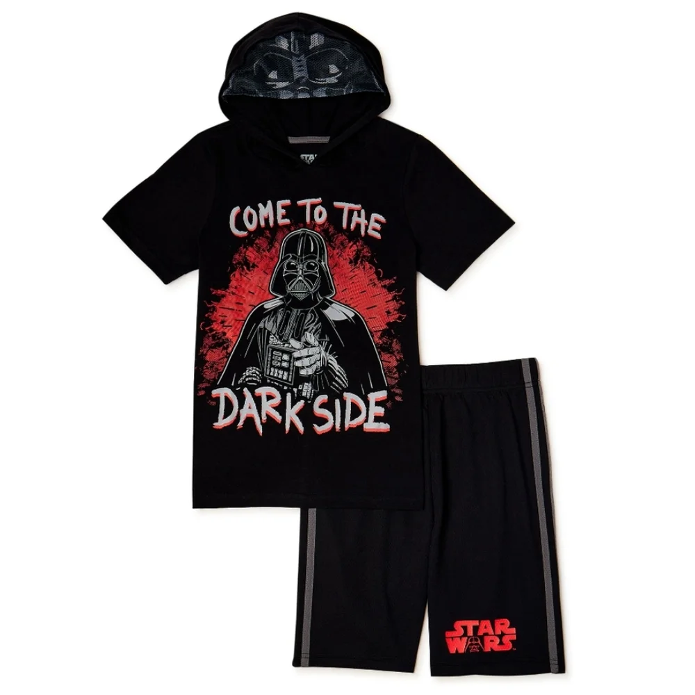 NWT Boys Darth Vader Hoodie and short 2 Piece Set